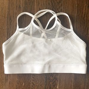 White strappy sports bra